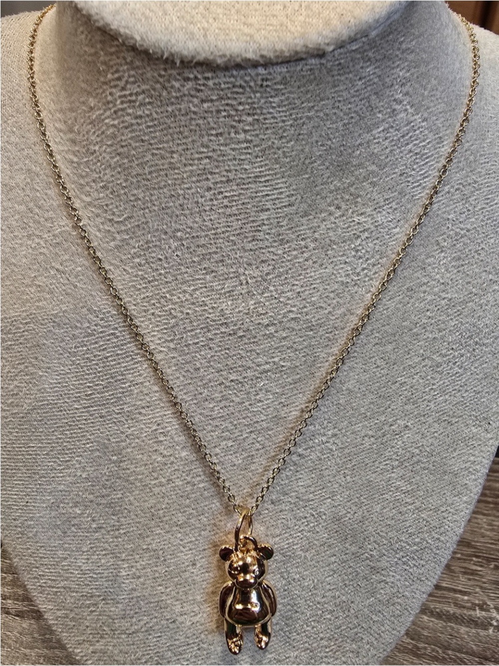 Coach Gold-Tone Teddy Bear Pendant Necklace